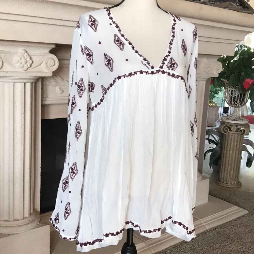 Free People Diamond Embroidered Top - Picture 5 of 8